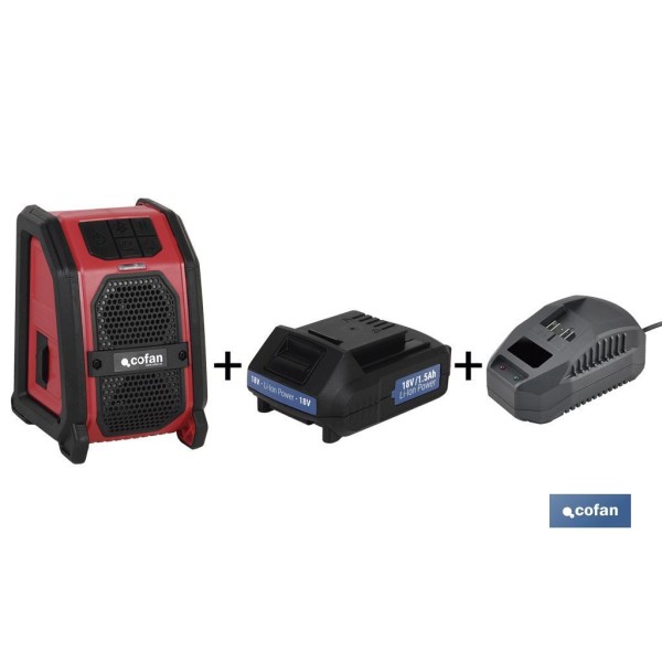 Pack altavoz bluetooth + batería 1,5 Ah + cargador