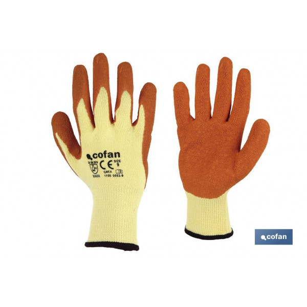 Guantes de tela y palma de látex