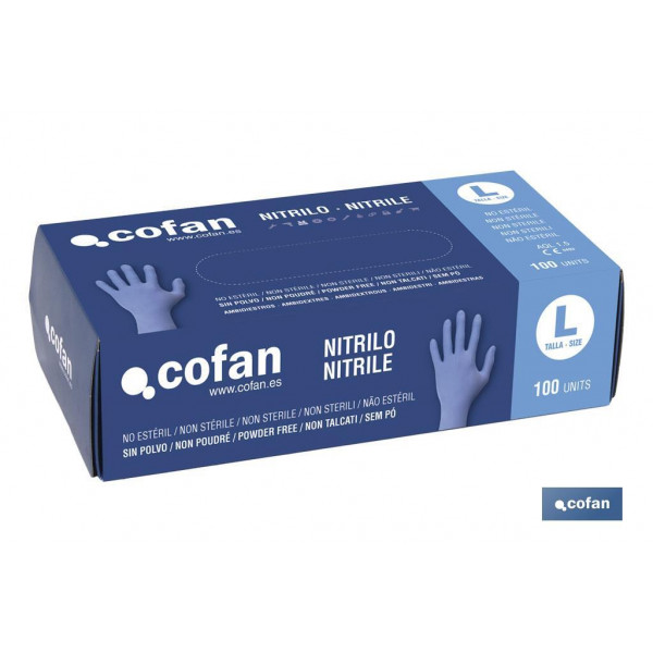 Caja de 100 unidades de guantes de nitrilo