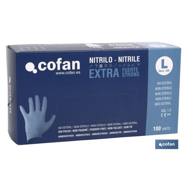 Caja de 100 unidades de guantes de nitrilo