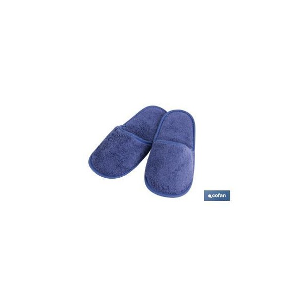 Zapatillas de baño azul marino 100% algodón tallas M/L