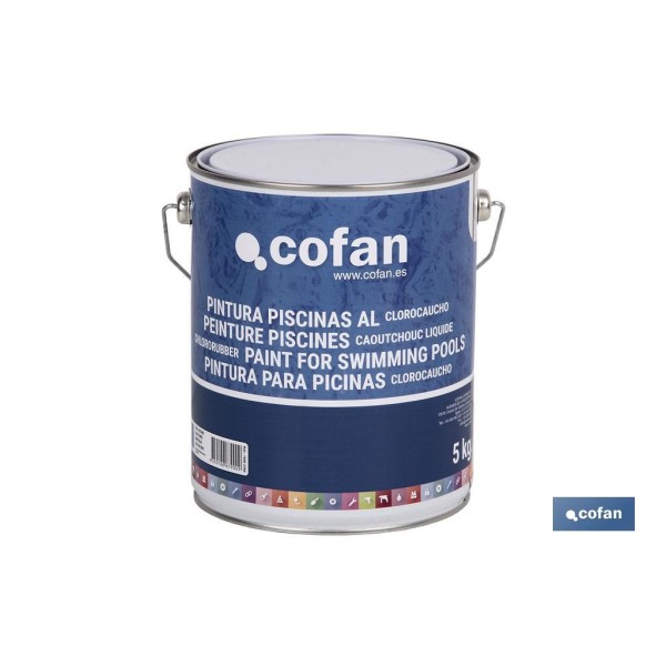 Pintura piscinas clorocaucho color azul y azul oscuro, envase 5 kg