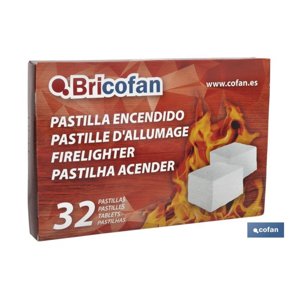 Pastillas de encendido para barbacoa, envase de 32 unidades, rápido y limpio